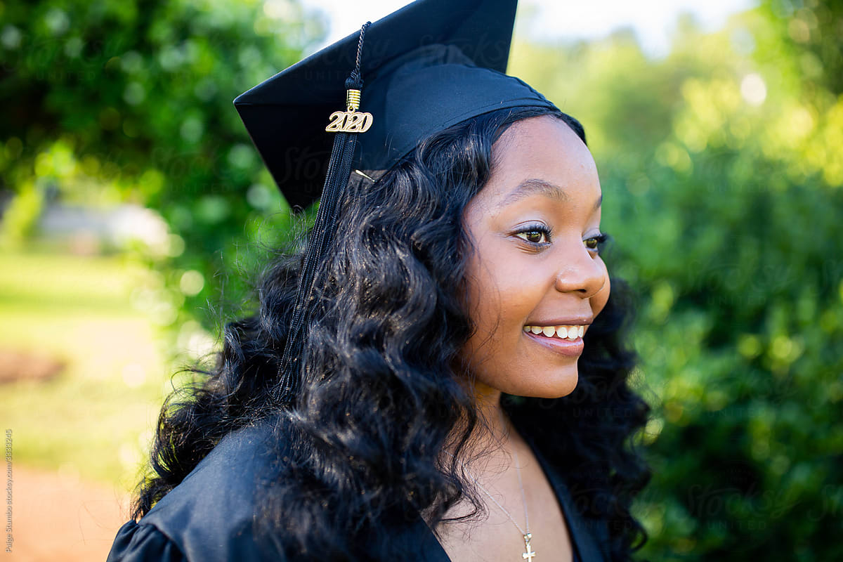 Black Woman In A Graduate Hat