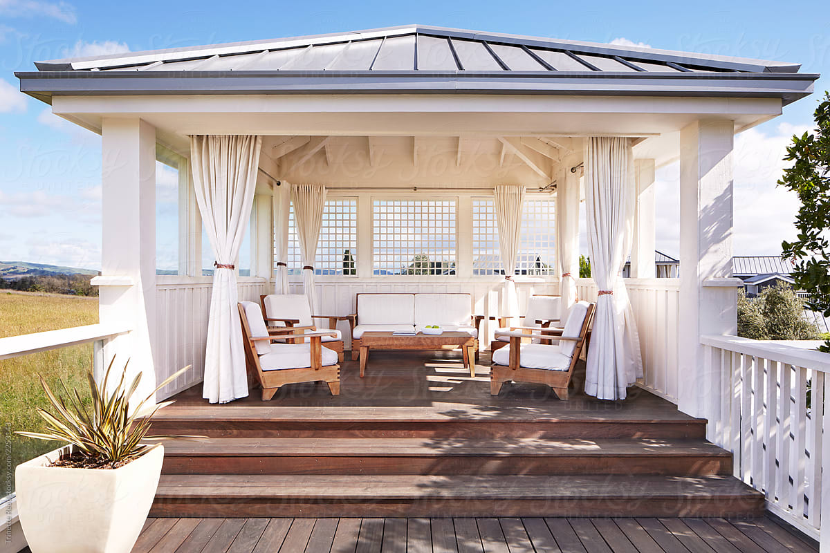 Private sun porch at a luxury resort