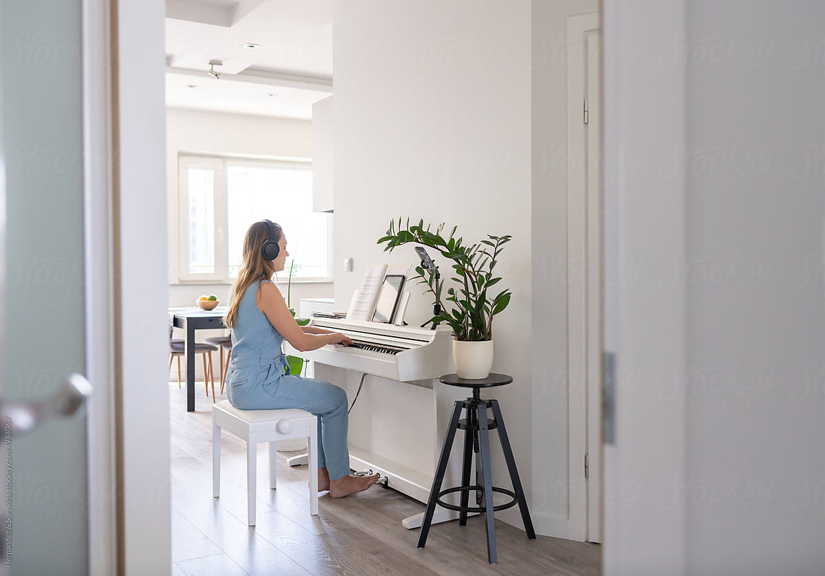 Pianist Practising At Home