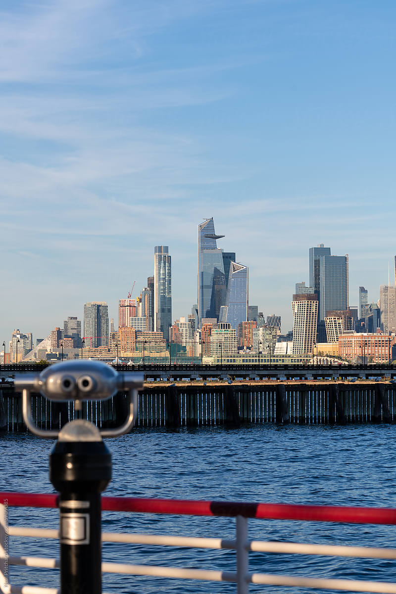 Hudson Yards Skyscrapers From New Jersey Shoreline