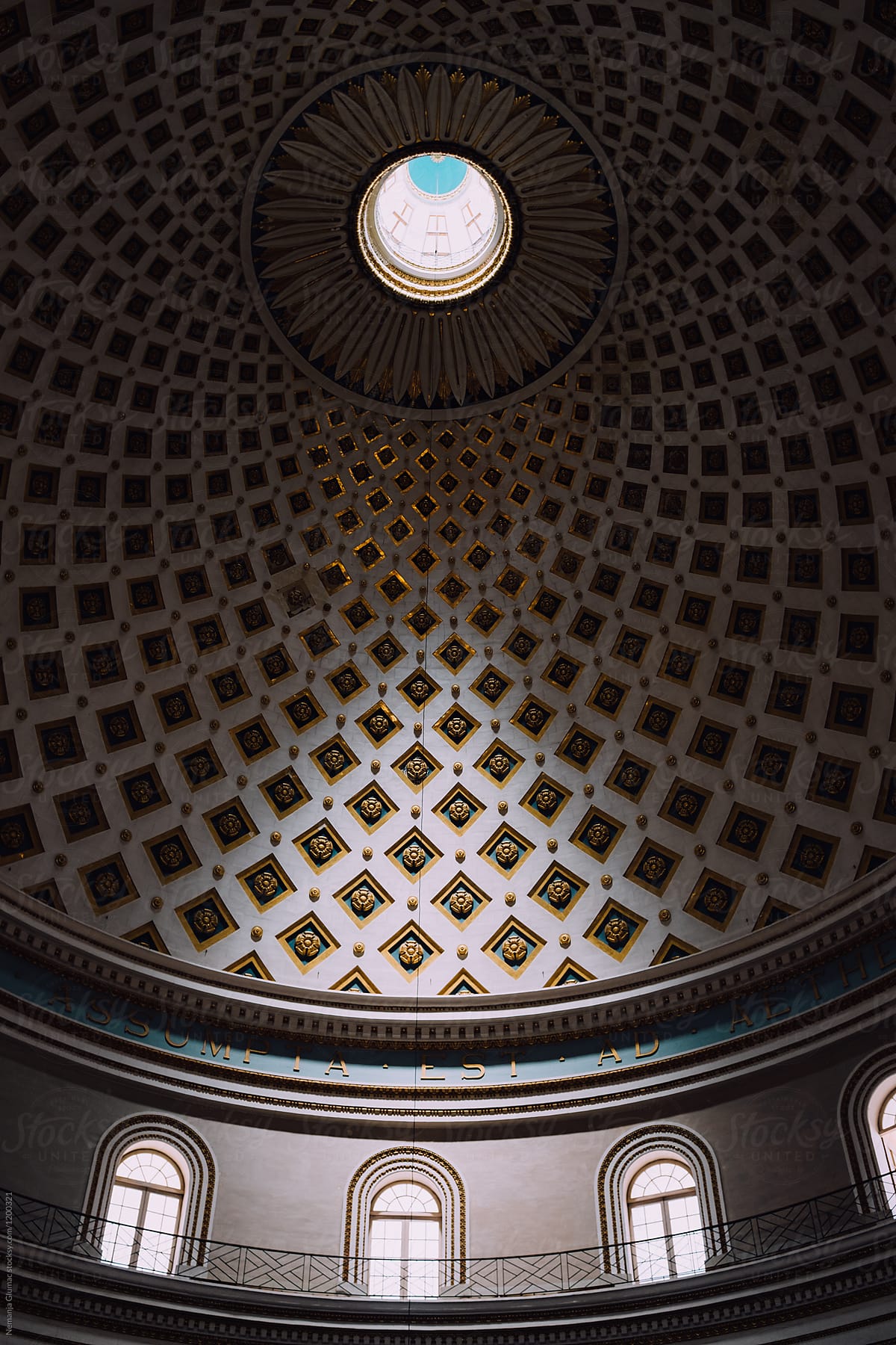 Coffered Dome in Mosta Rotunda in Malta