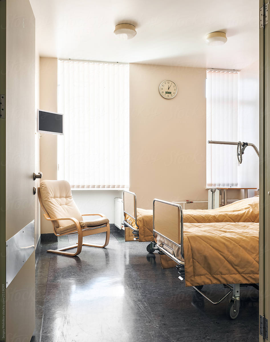 Doorway into modern clinic ward