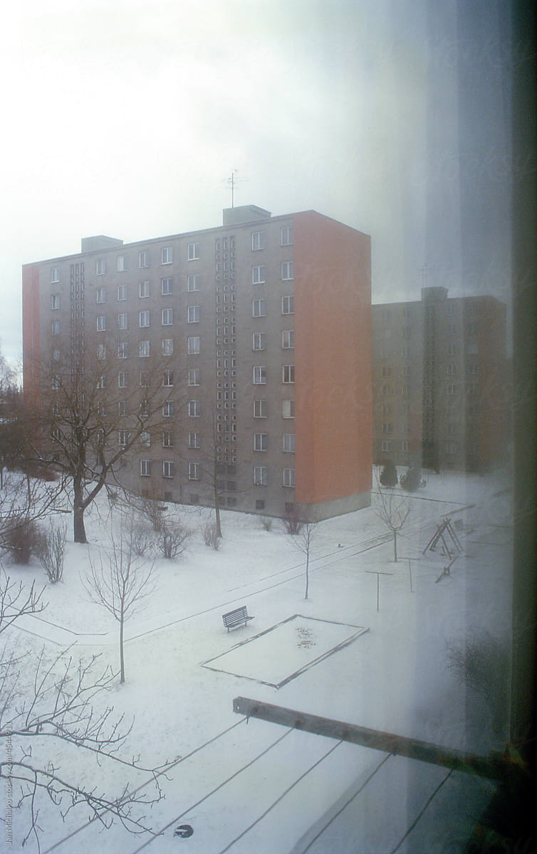 Winter in the residential area