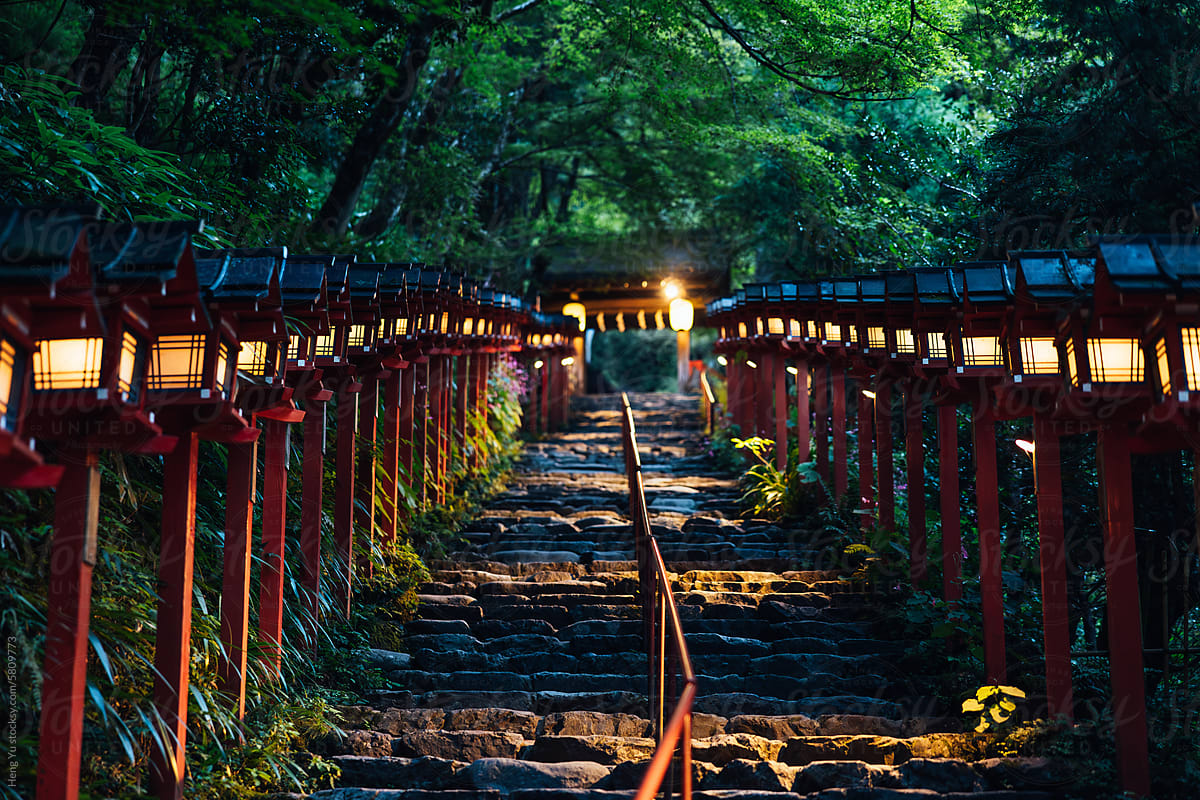 Illuminated Pathway to Kifune Shrine