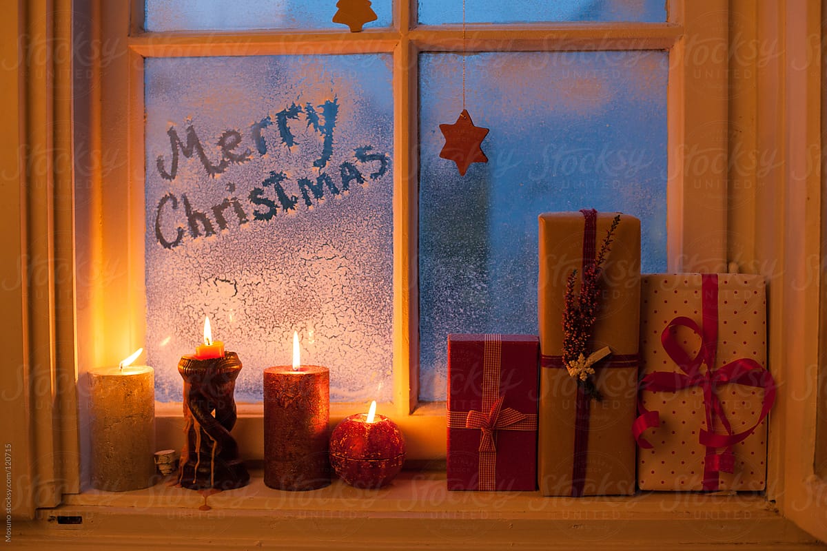 Christmas Candles in the Window