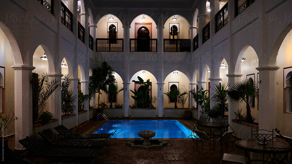 Moroccan traditional Riad interior architecture