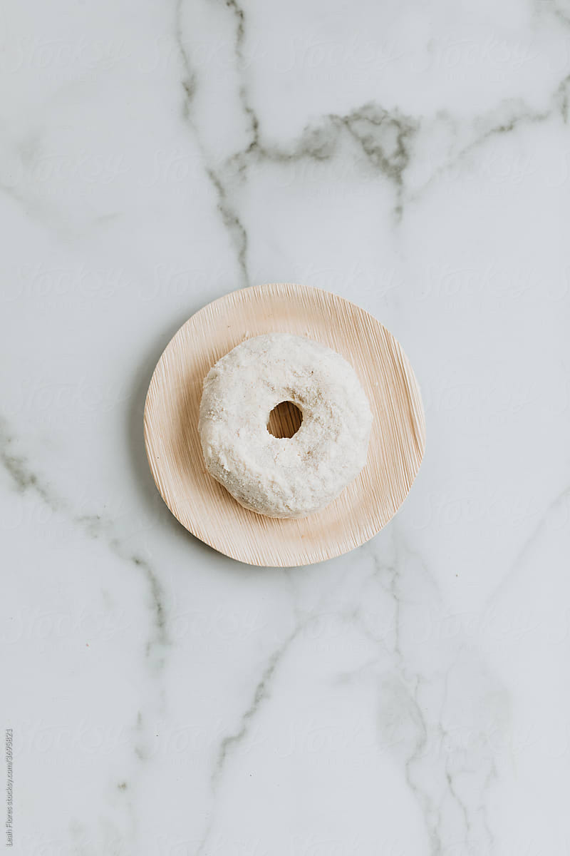 Powdered Donut on Plate