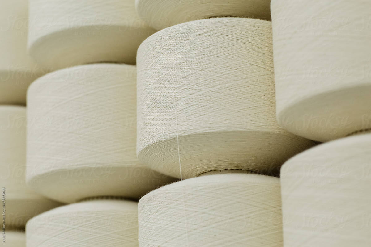 Large spools of cotton thread
