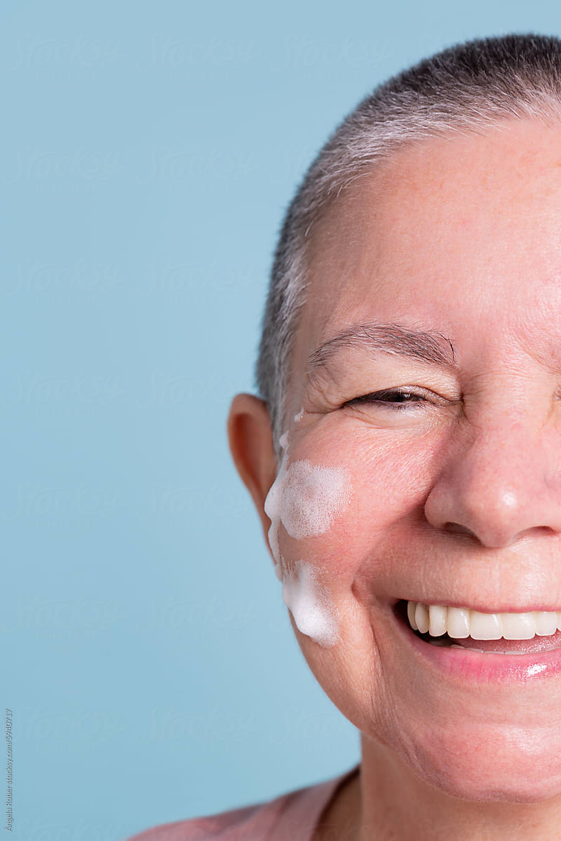 Senior Woman Enjoying Skincare Routine