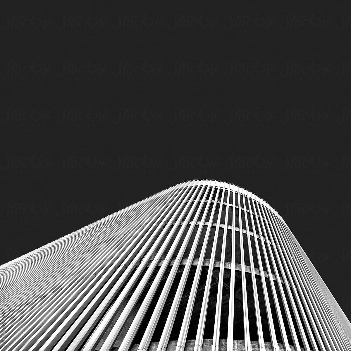Black and white abstract industrial building