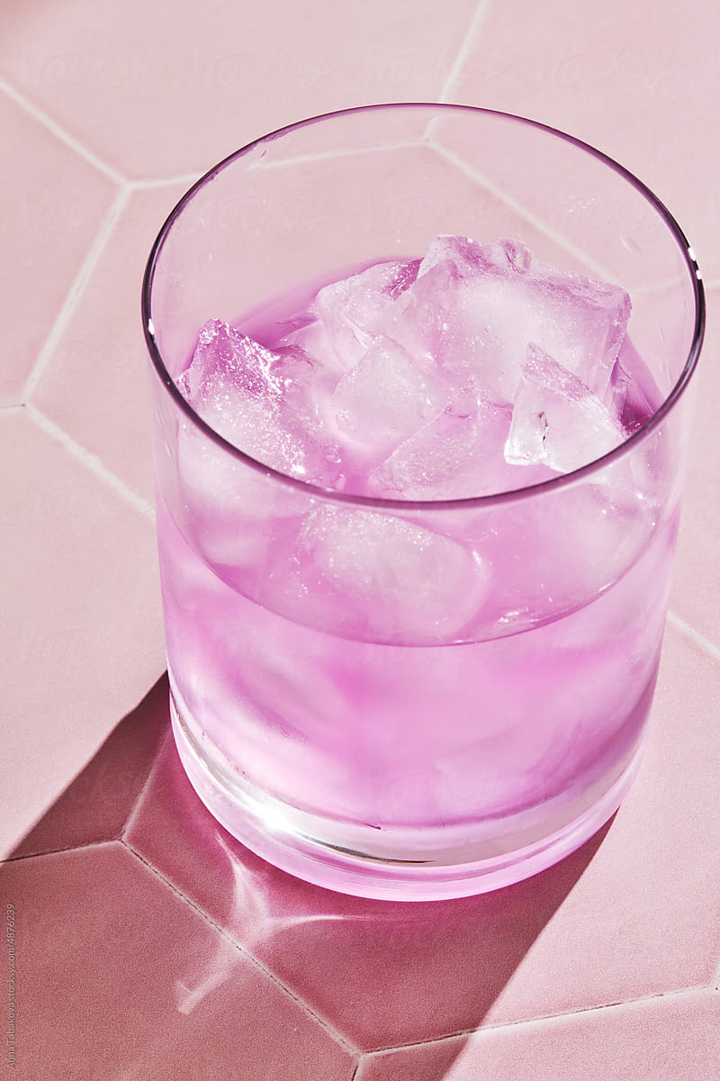Bright pink iced drink