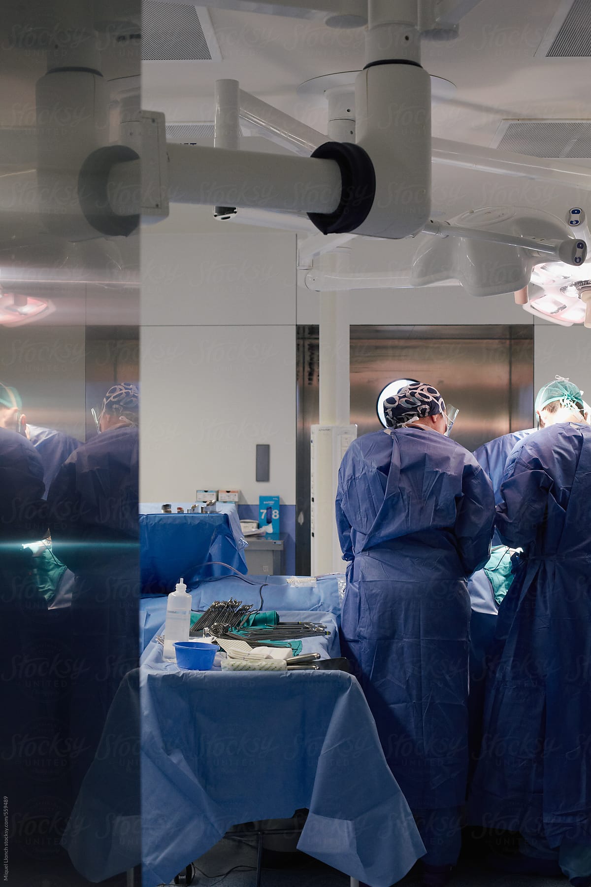Surgical staff working in the operating room