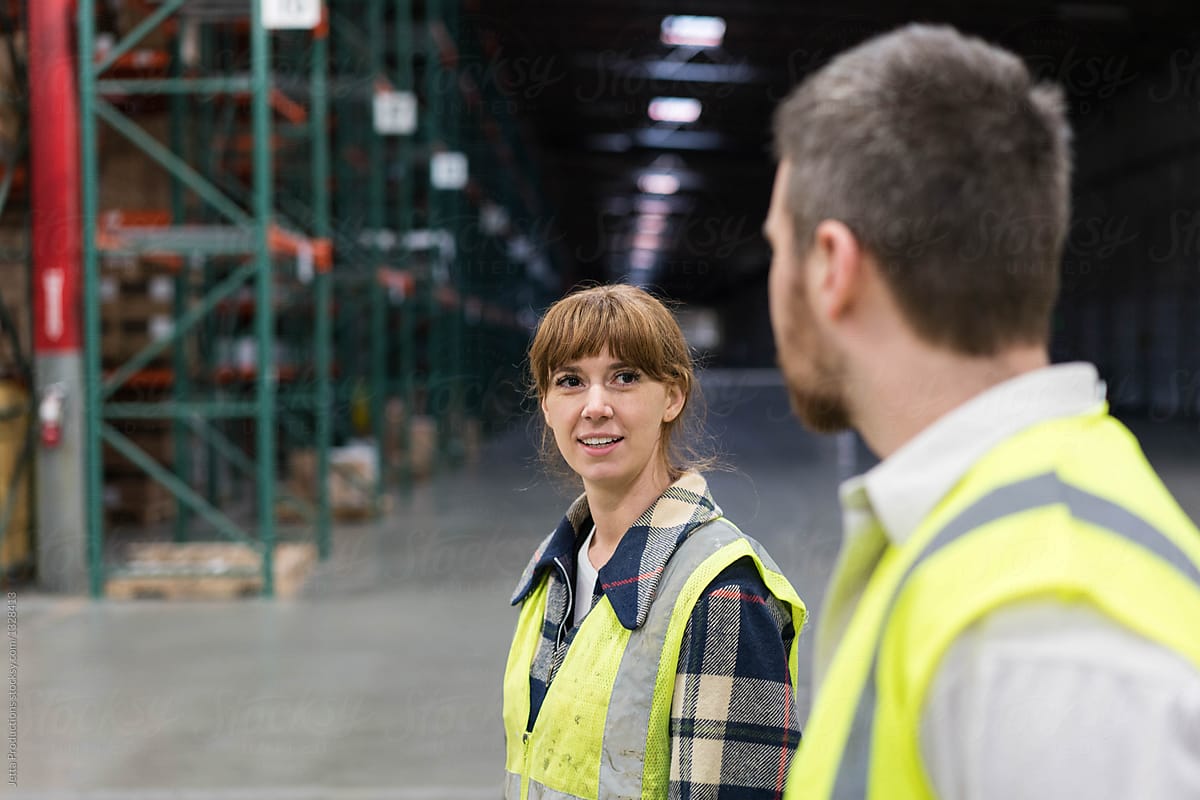 Workers in warehouse Interior