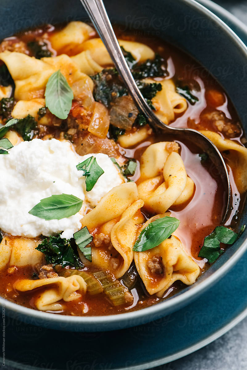 Tortellini and sausage soup