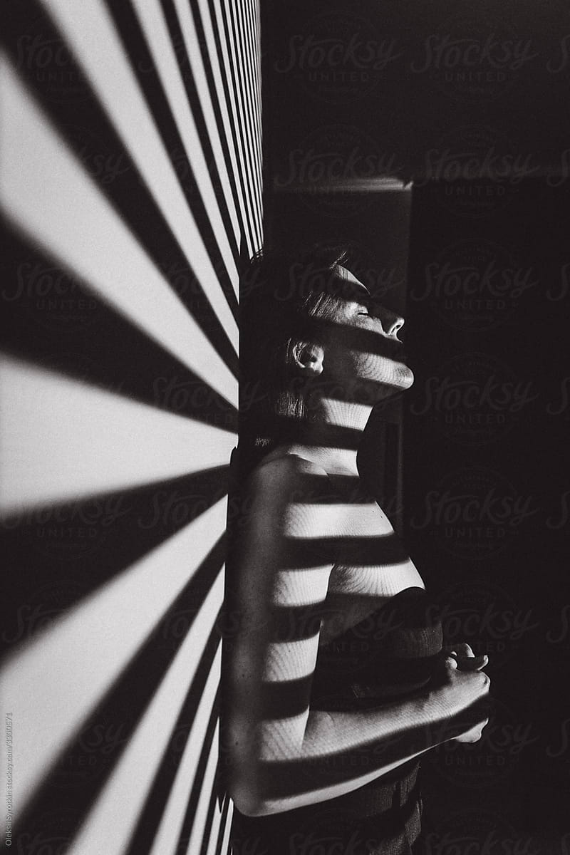 Black shadow stripes on human