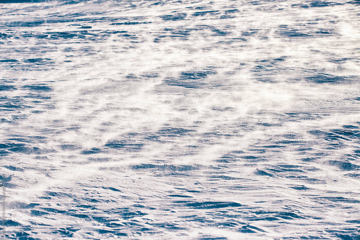 Closeup of Wind Blowing Over Snow Cover