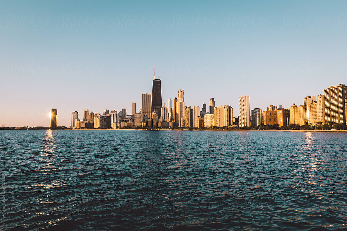Chicago Skyline over Lake Michigan