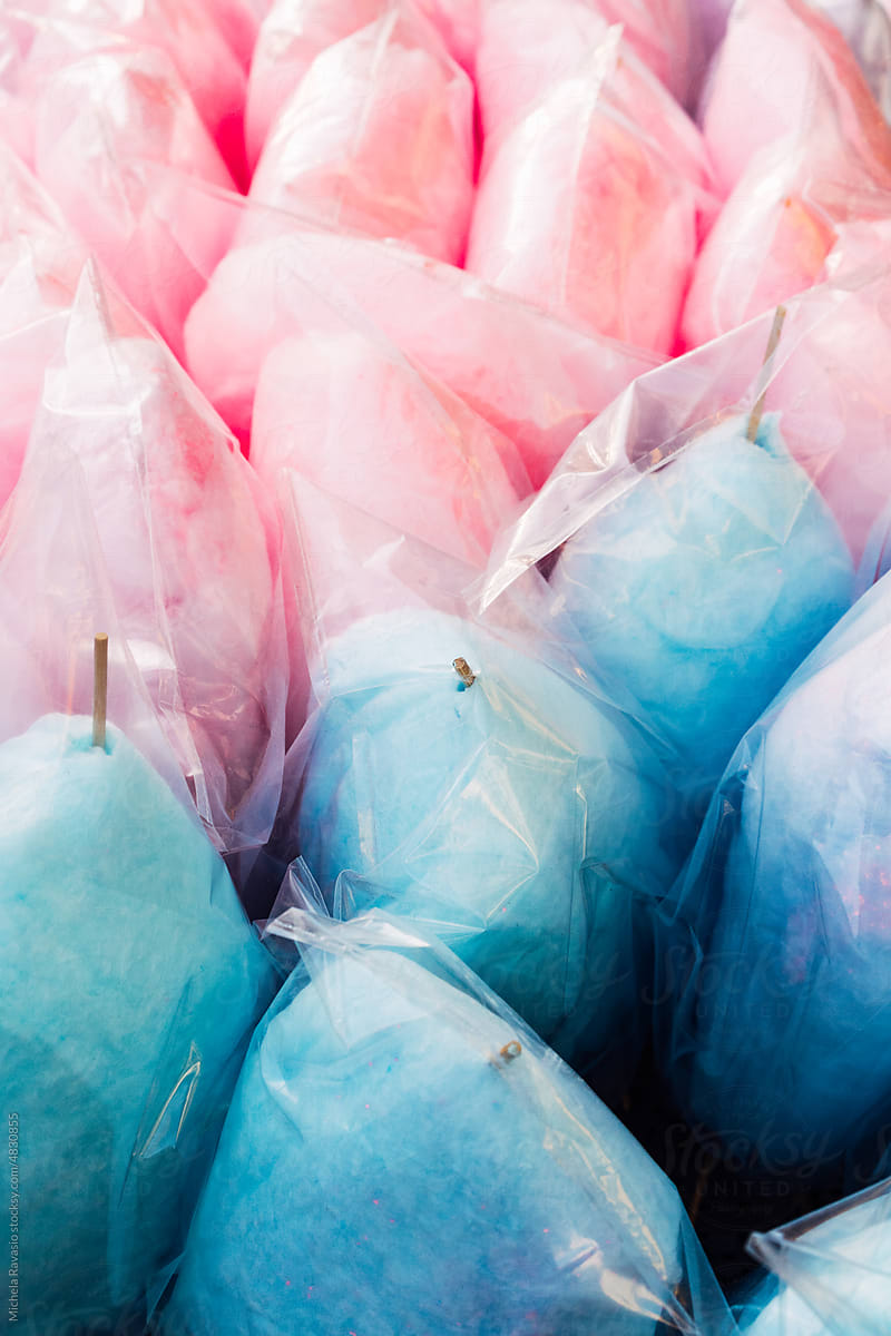 Pink and blue cotton candy