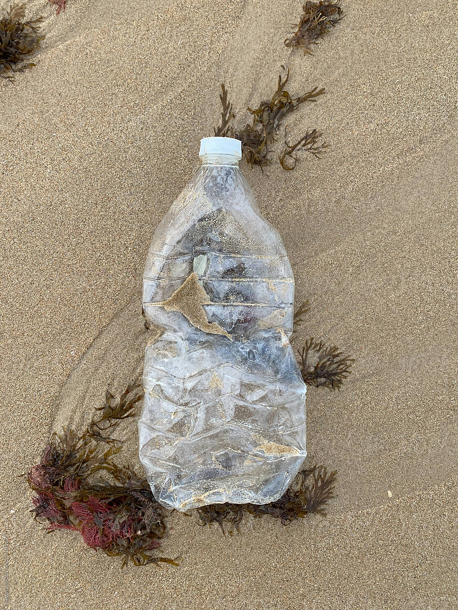 Plastic bottle on beach