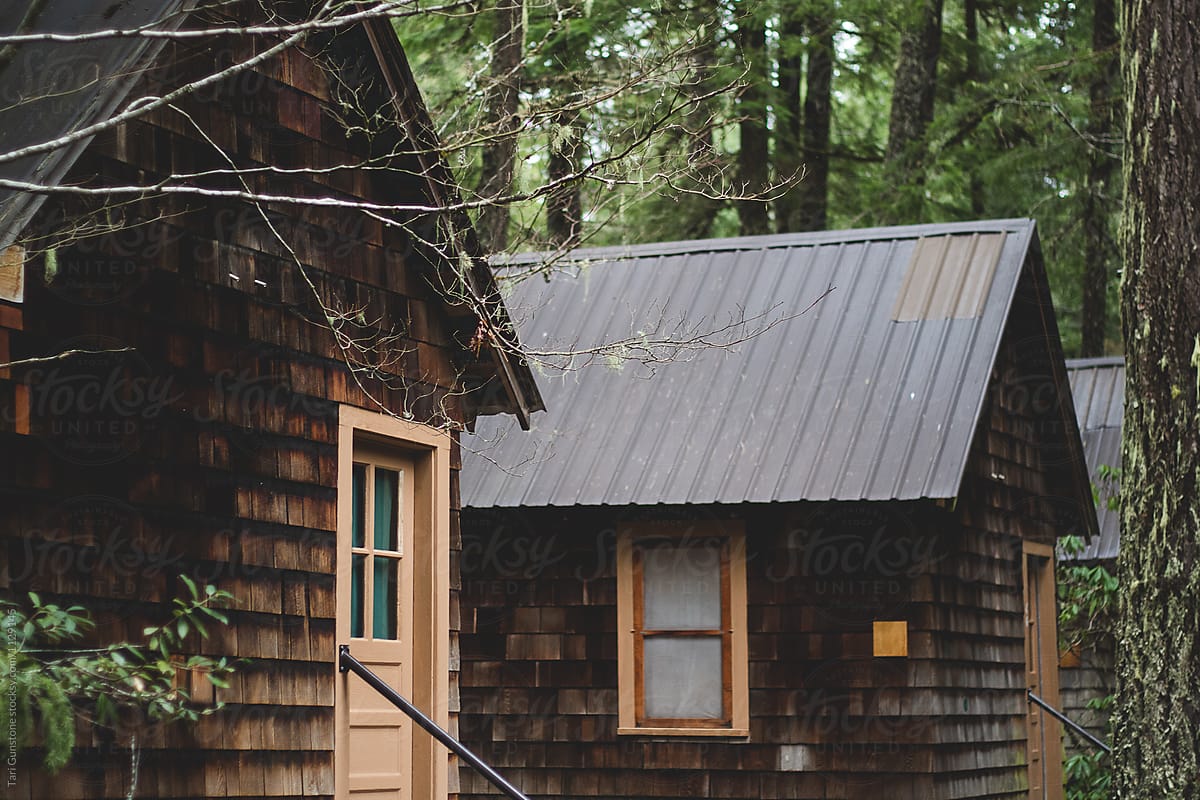 Small cabins in the woods