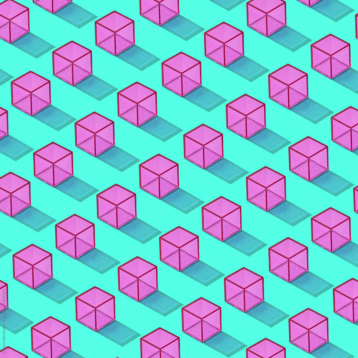 Bright cubes geometric pattern