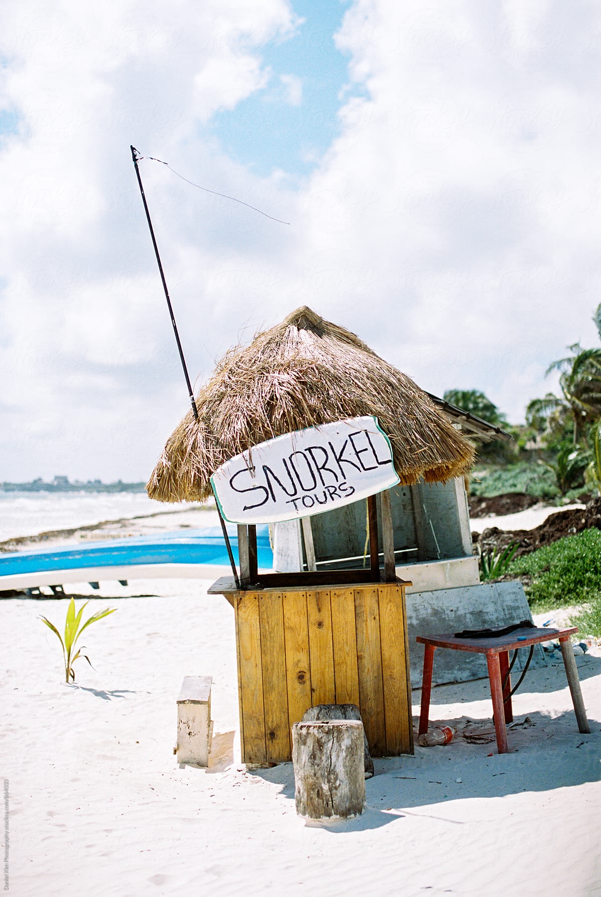 Snorkel hut on beach