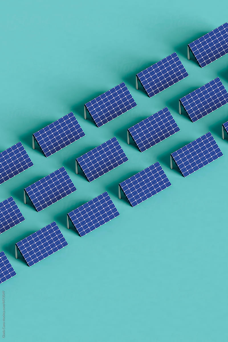 rows of Solar panels. alternative energy source.