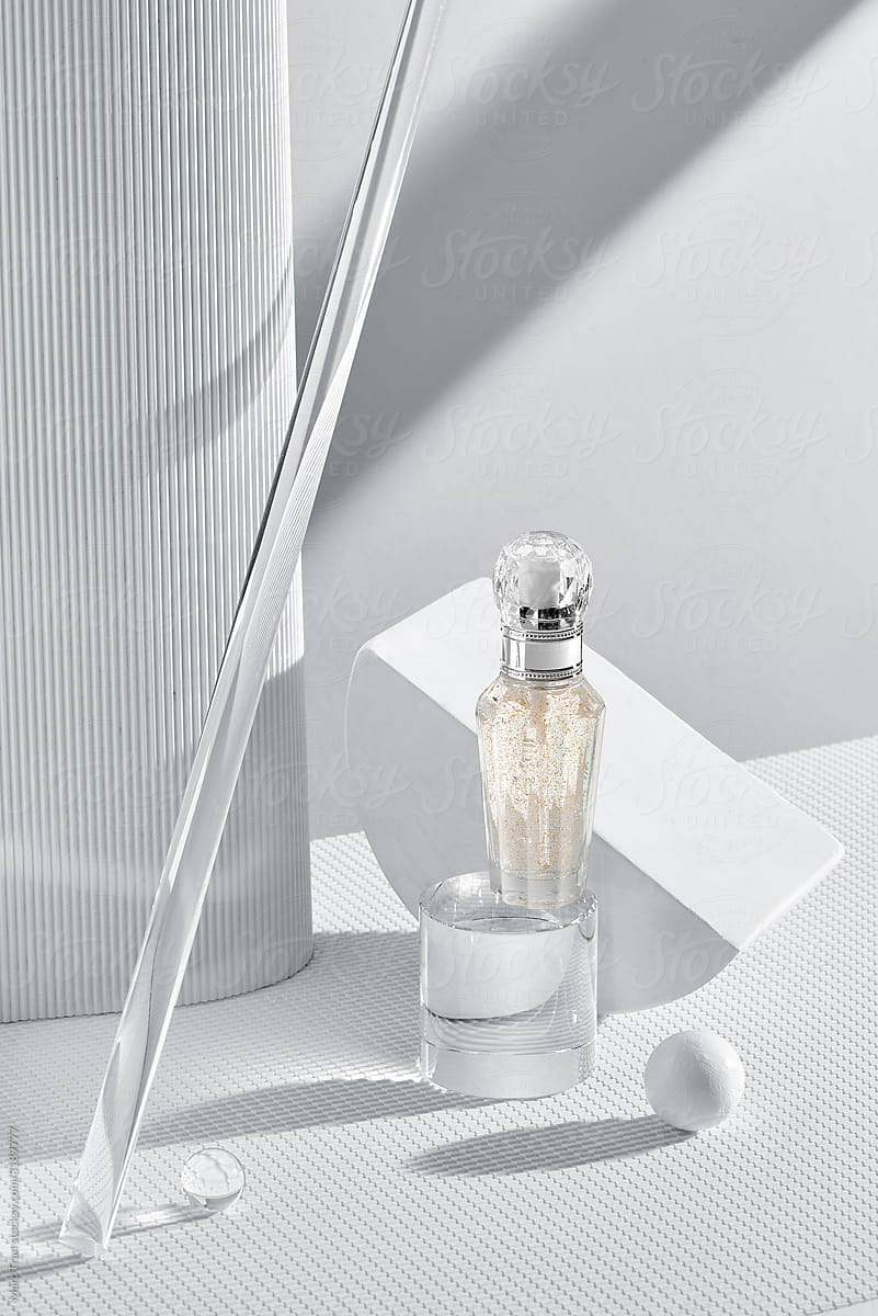 Elegant transparent bottles for essential oil