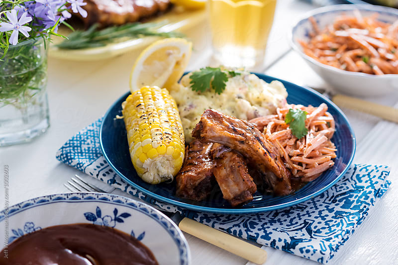Barbecue Ribs and Corn Dinner Party