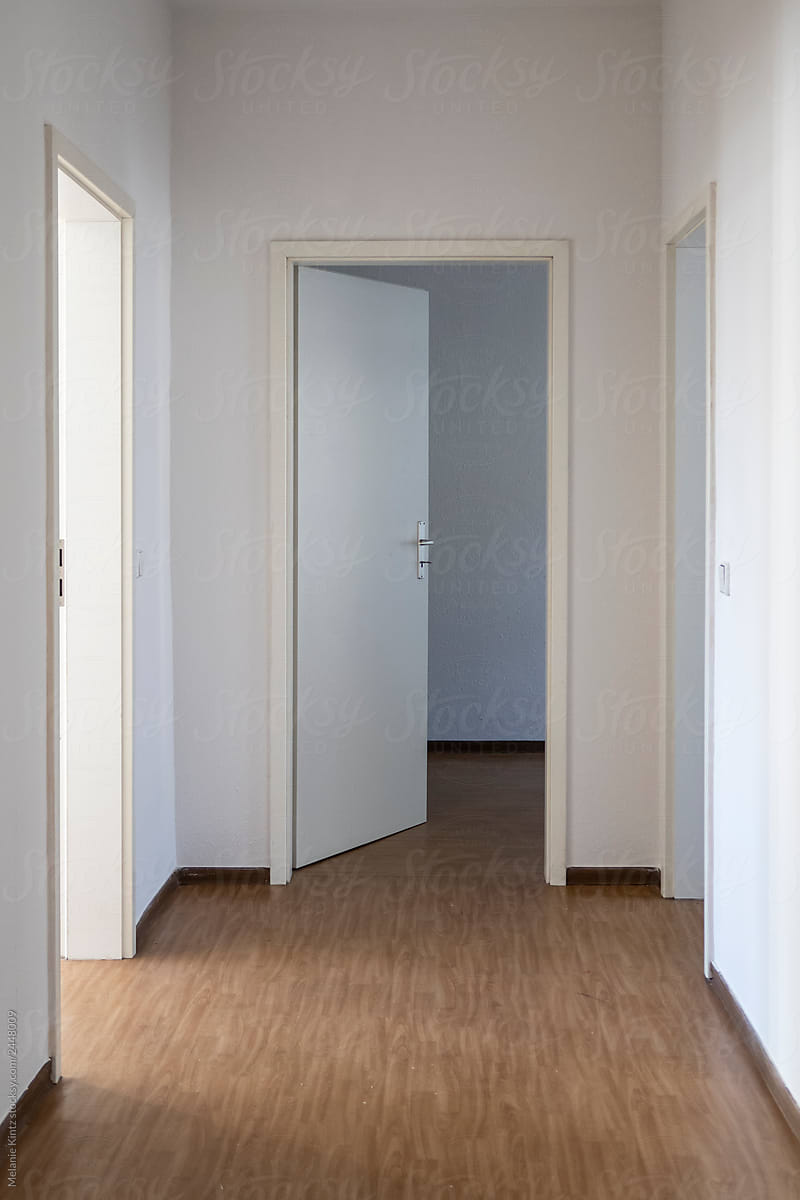 Hallway of an empty, freshly renovated apartment