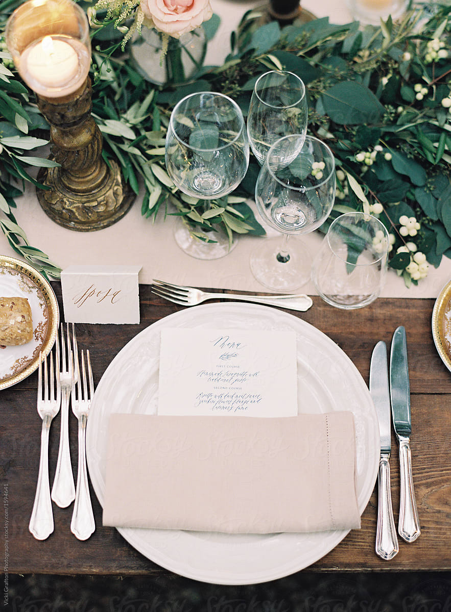 Wedding Table with Calligraphy menu