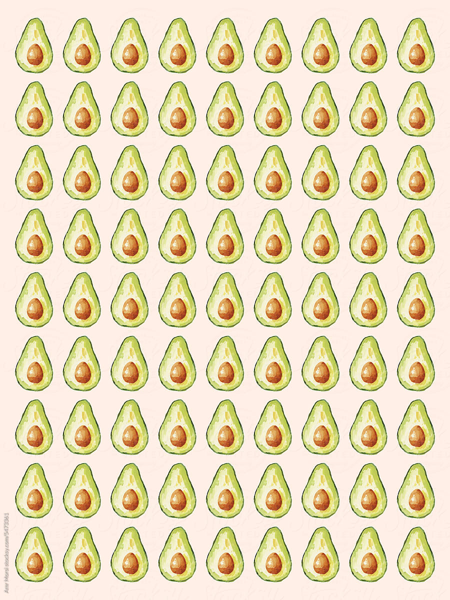 Minimalist avocado pattern illustration
