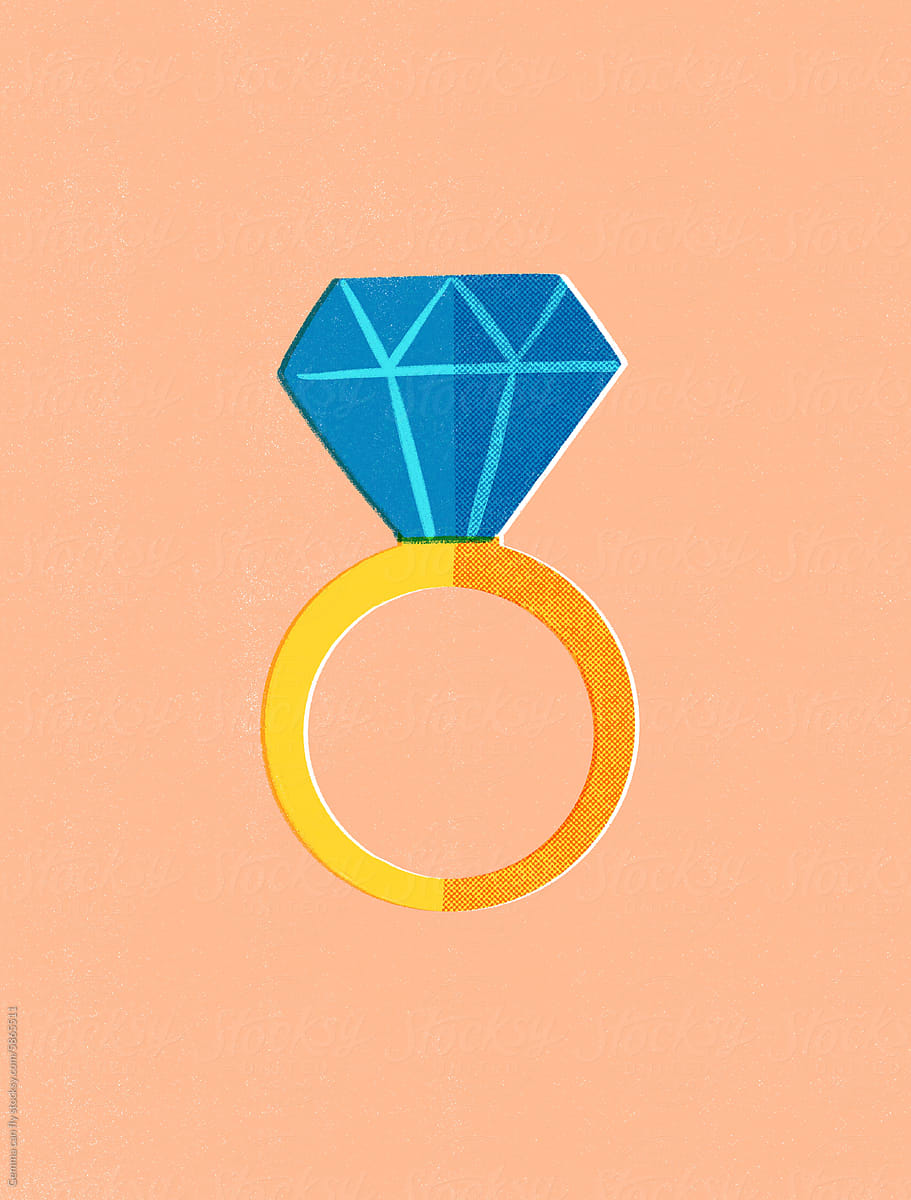 Engagement ring, minimal wedding concept