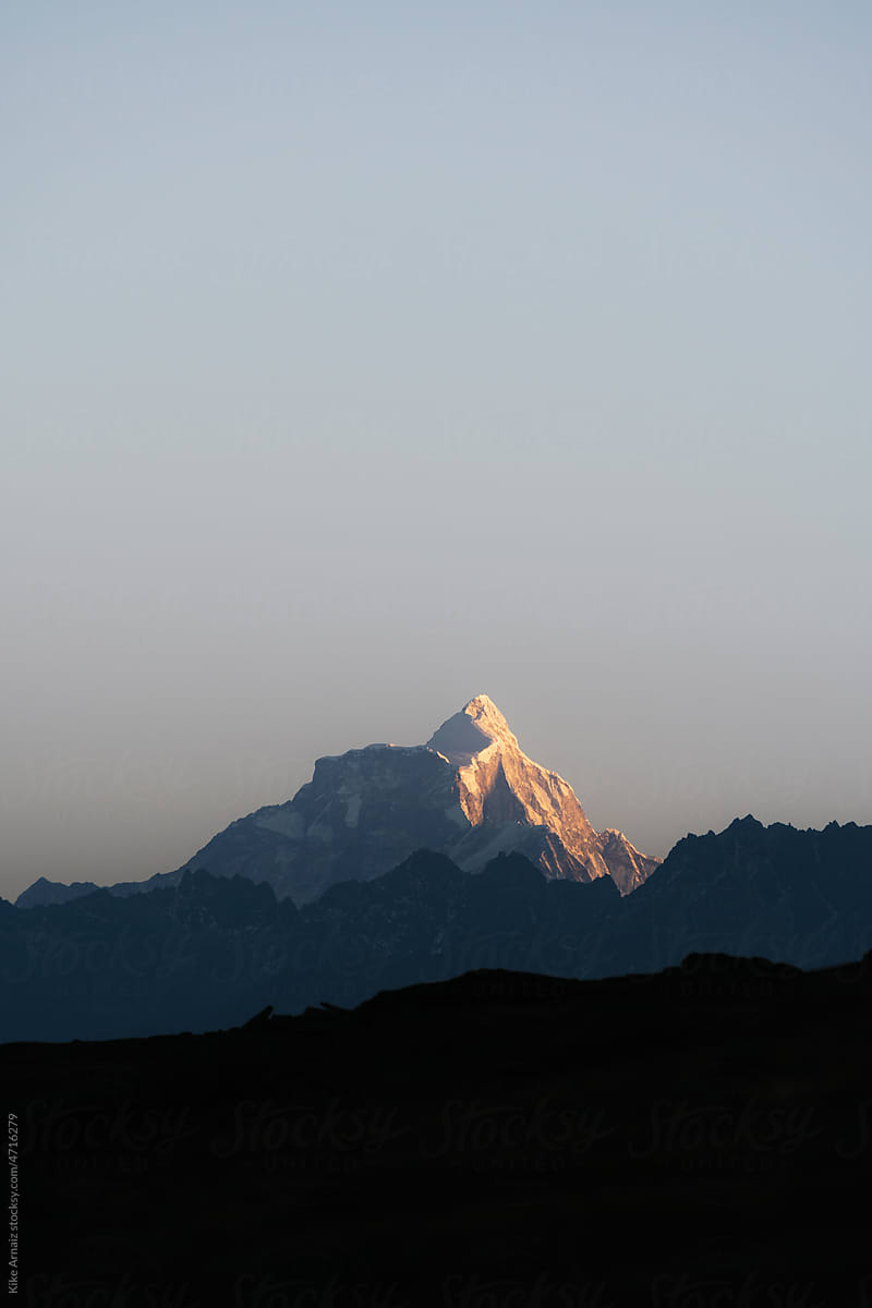 Sunrise in the Himalayan mountains