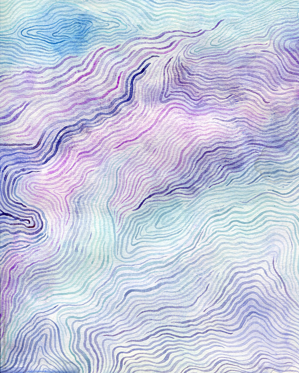 Lilac and violet watercolor lines background