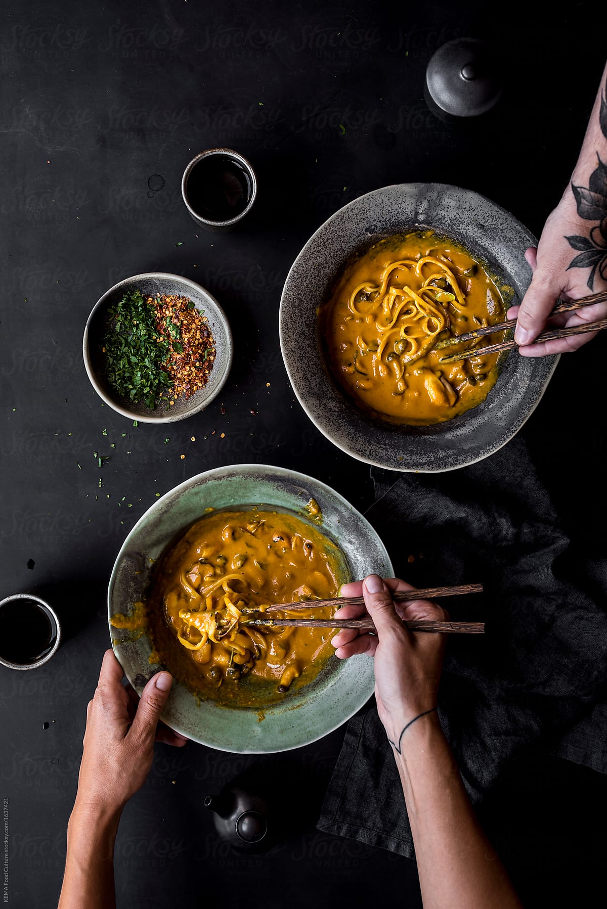 Yellow curry noodles