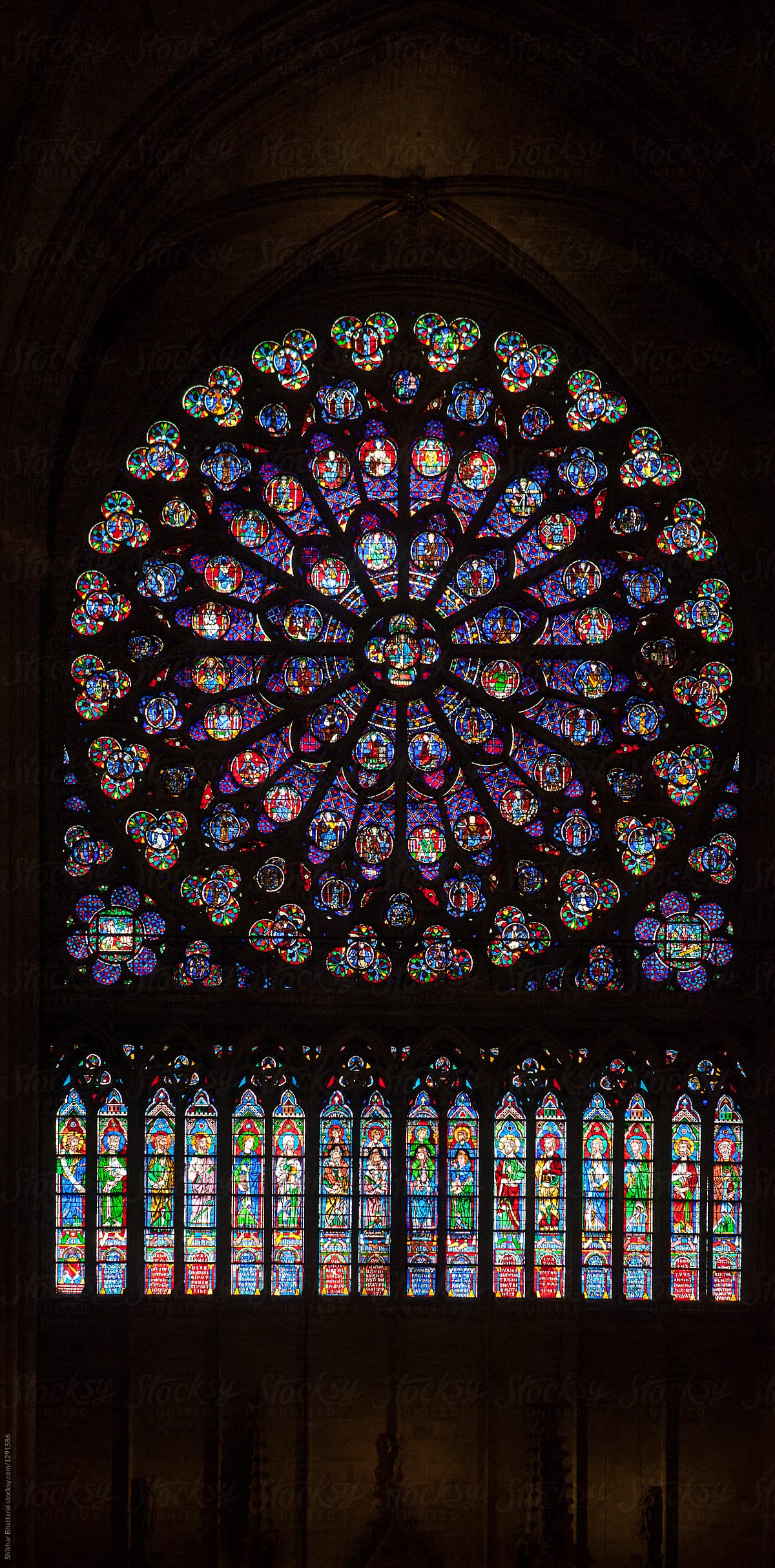 Stained Glass Windows of Notre Dame de Paris.