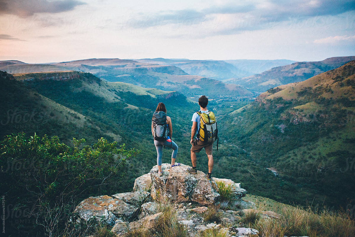 Hiking Couple Outdoors In Nature By Stocksy Contributor Juno Stocksy