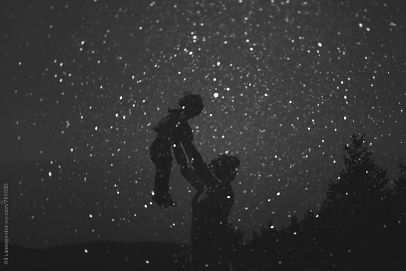 Mother daughter & the night sky