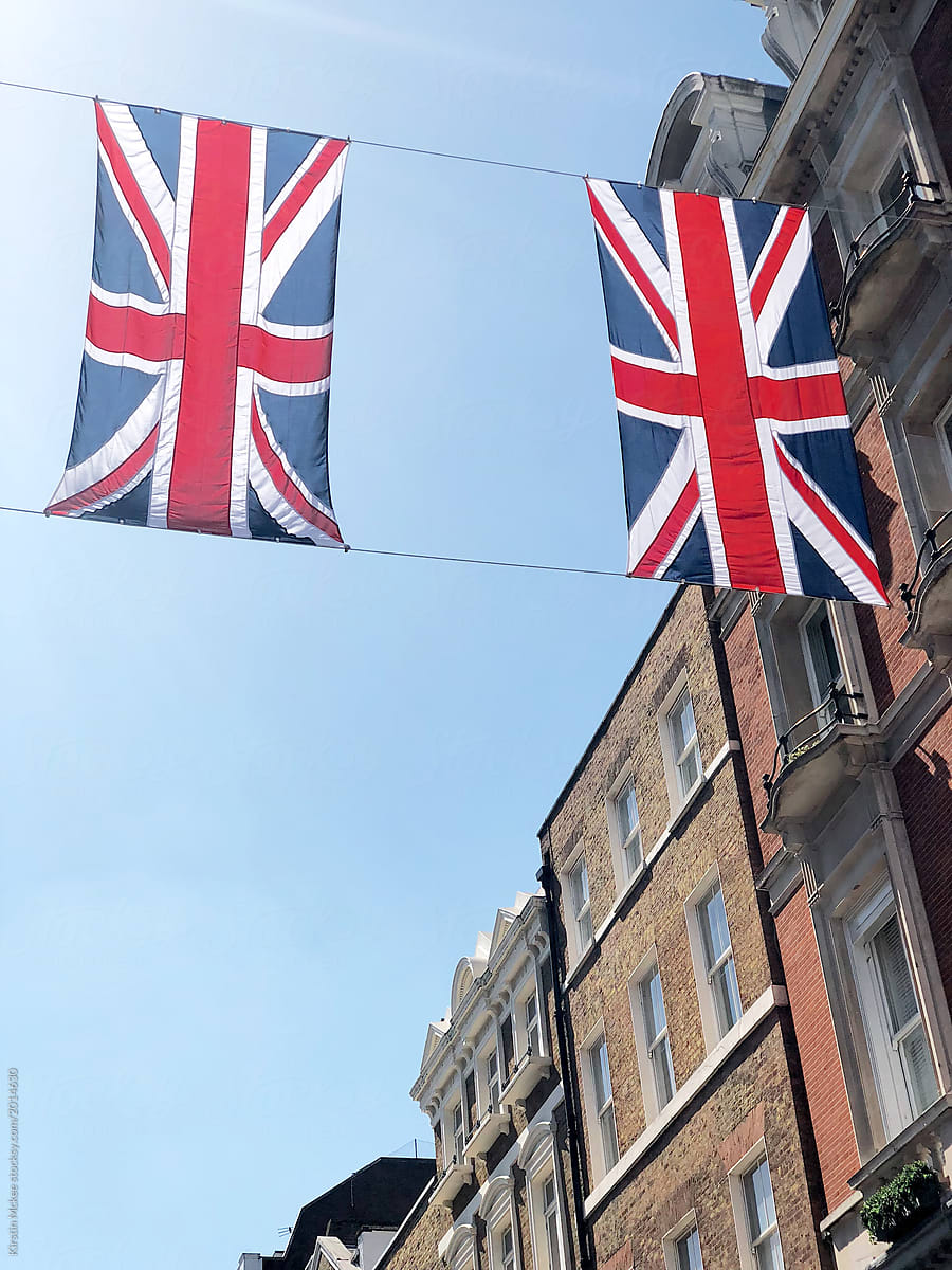 Two Union Jack flags in London