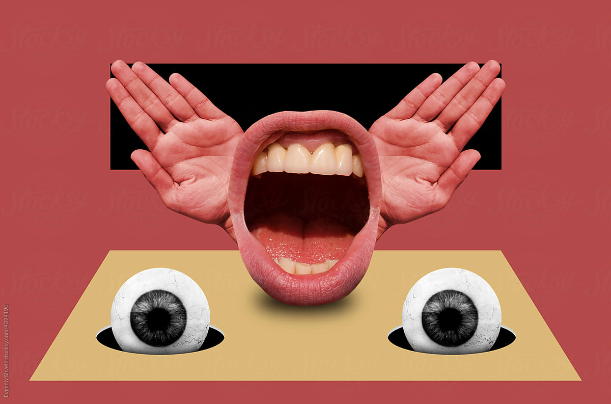 Eyeballs, Open Mouth And Hands