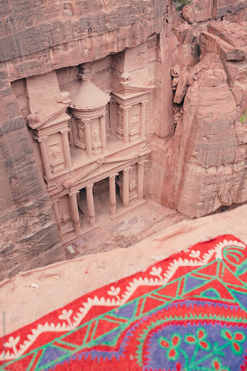Top view on the ancient city of Petra in Jordan