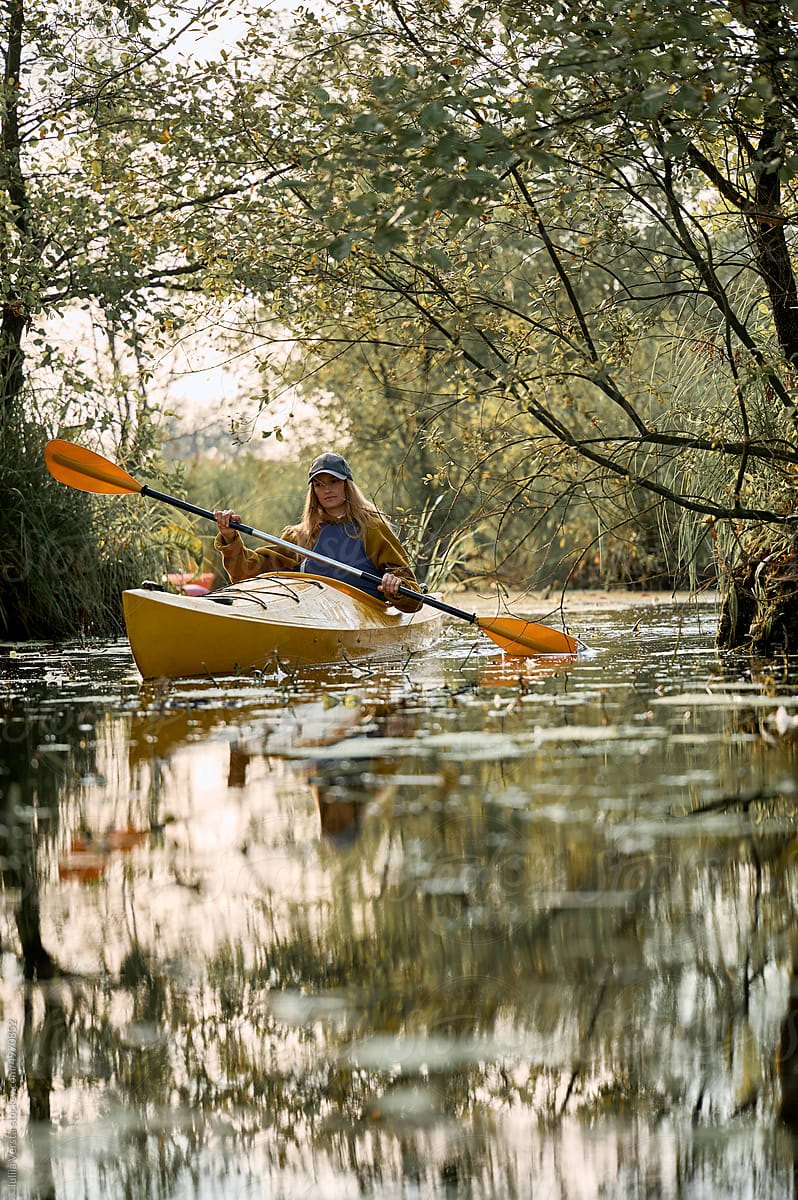 Woman in the yellow kayak
