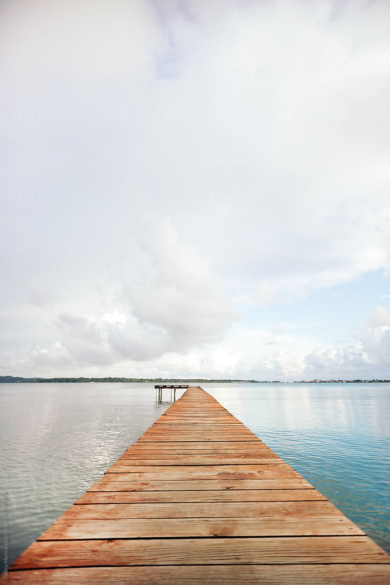 Landscape photo of an empty jetty in the sea