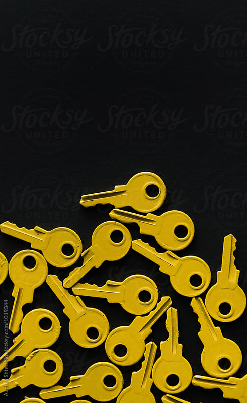 Yellow keys on black background