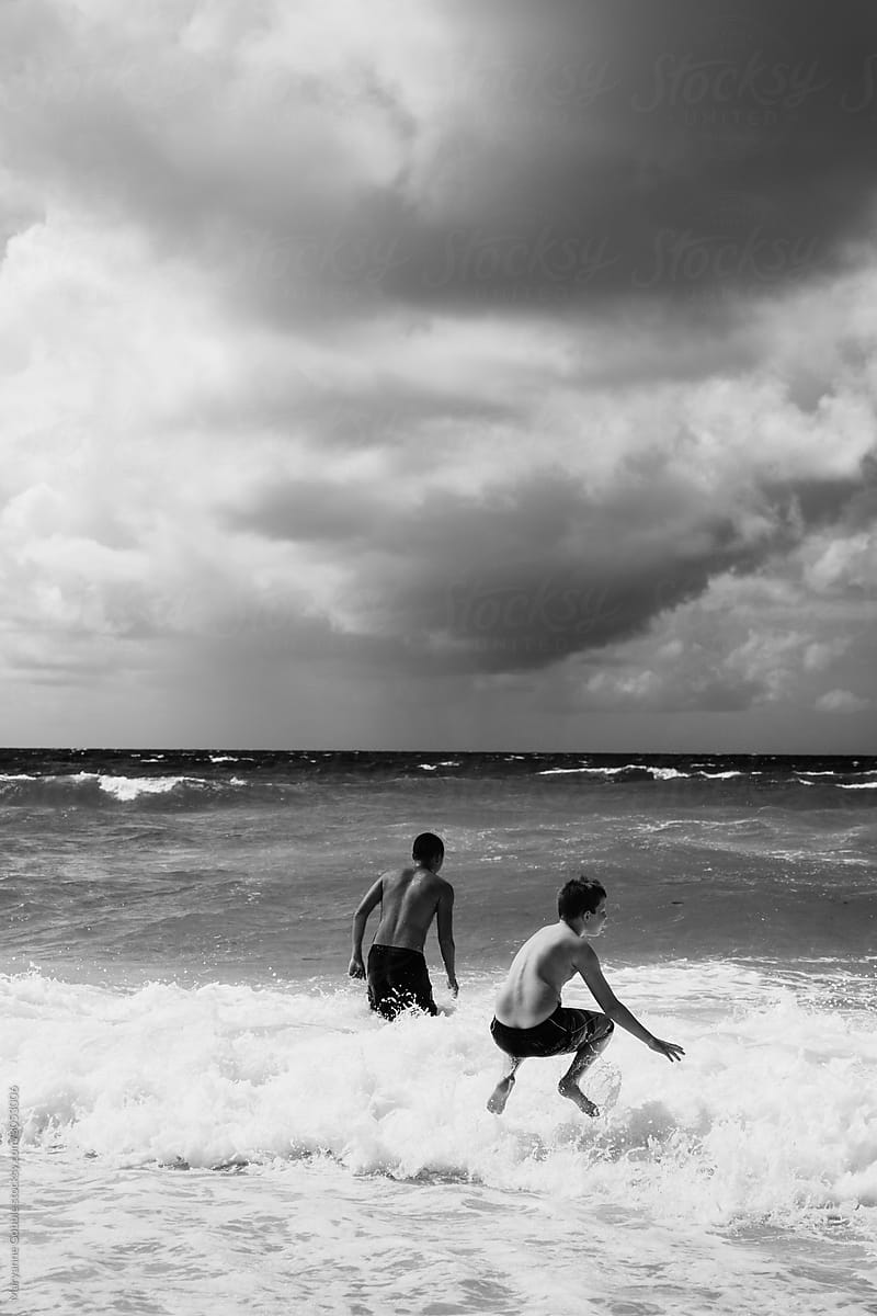 Kids Playing at the Beach