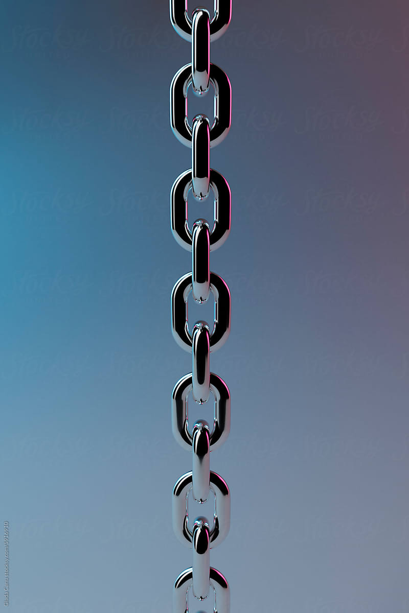Elegant Chrome Chain on Dual-Tone Background