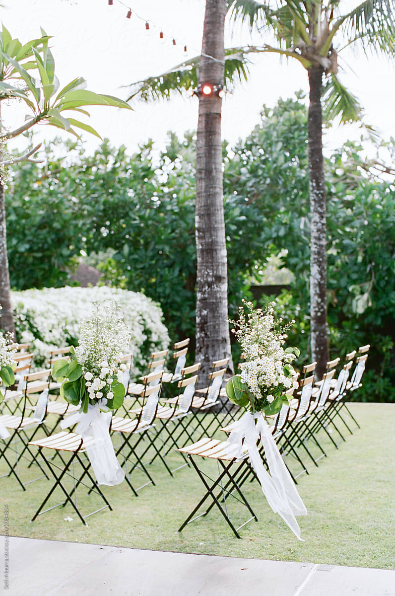 Tropical outdoor wedding ceremony