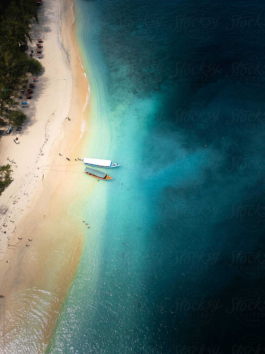 Boat in paradise beach