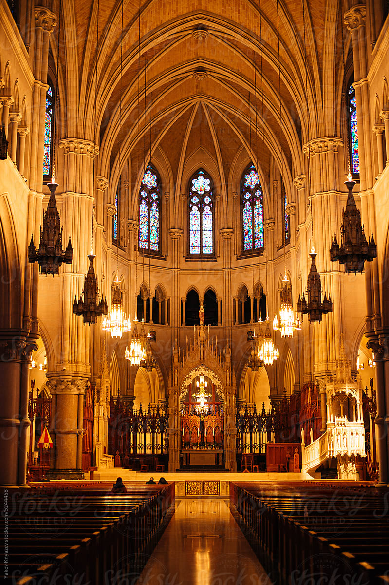 beautiful Gothic Cathedral, interior